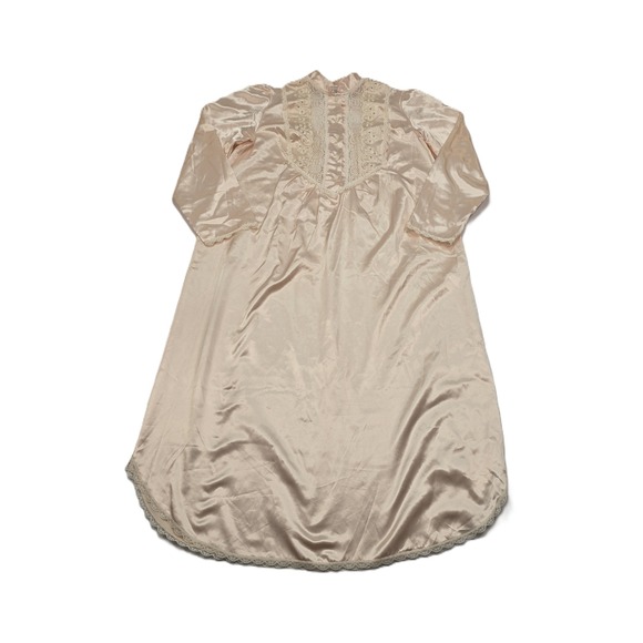 Amanda Stewart Other - Amanda Stewart Woman Vintage Pale Peachy/Pink Lace Long Sleeve Maxi Nightgown S
